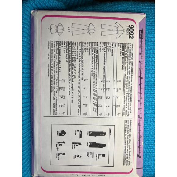 Simplicity 9092 toddler romper jumpsuit pattern size 1/2 1 - Picture 3 of 5